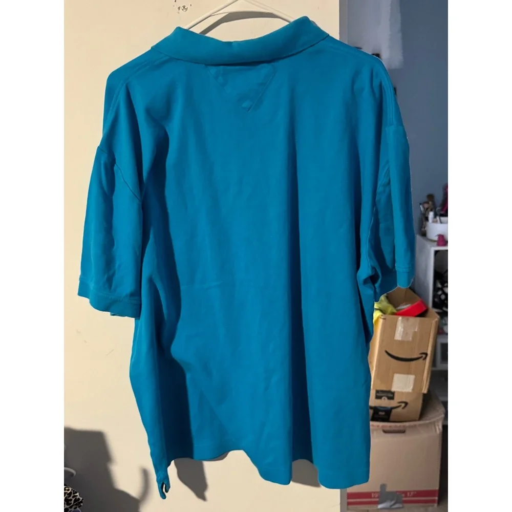 Tommy Hilfiger Mens XL Bright Blue Short Sleeve Pique Polo Shirt Classic Fit